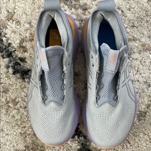 Asics Gray and Orange Athletic Shoes